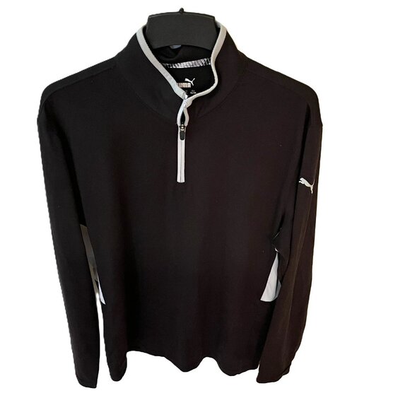 Puma Golf Pro Gamer Black 1/4 Zip Pullover Long Sleeve Shirt Size Large - Picture 1 of 5